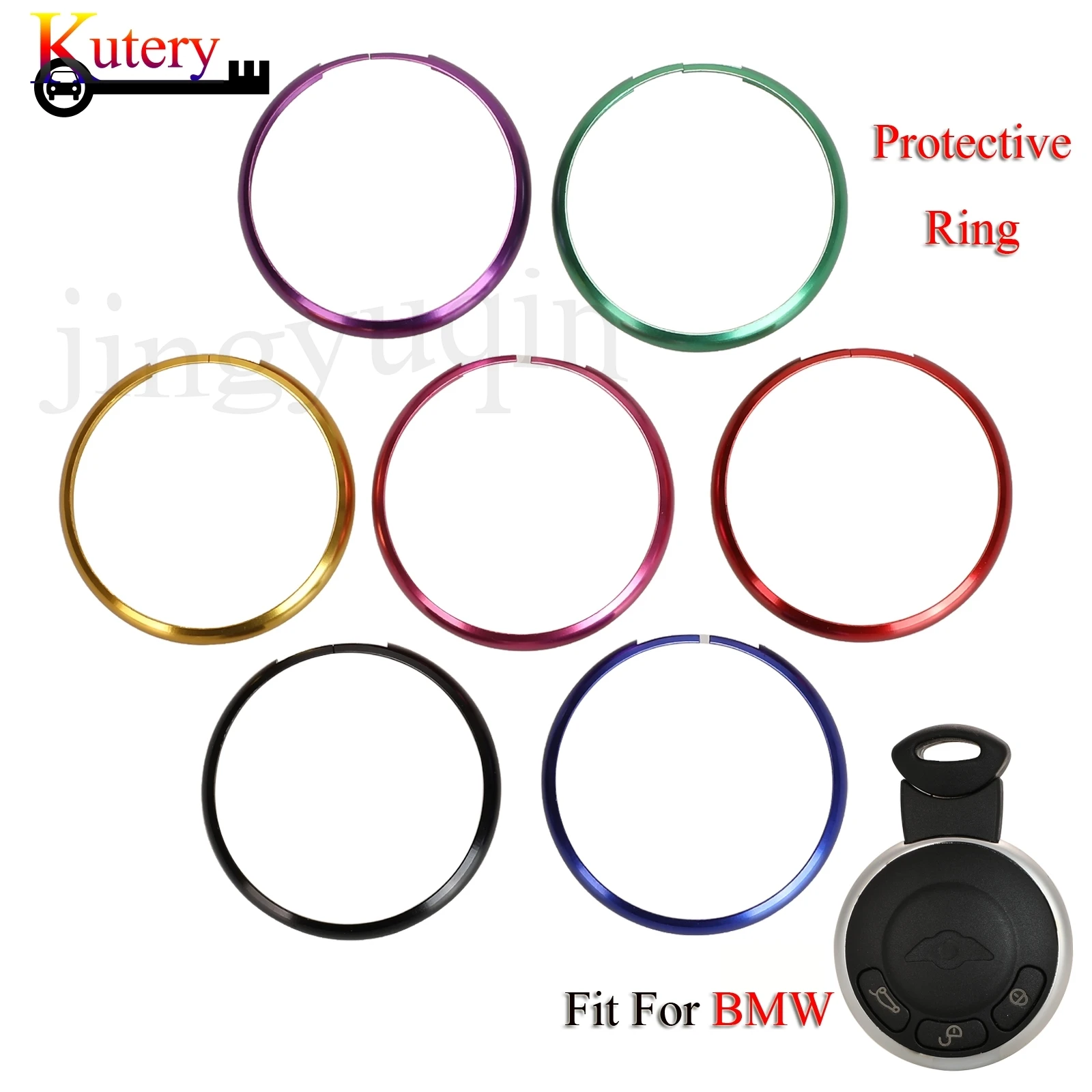 

jingyuqin Aluminum Alloy Key Protective Ring Trim Chain Decoaration For BMW Mini Cooper Clubman Countryman Key Shell