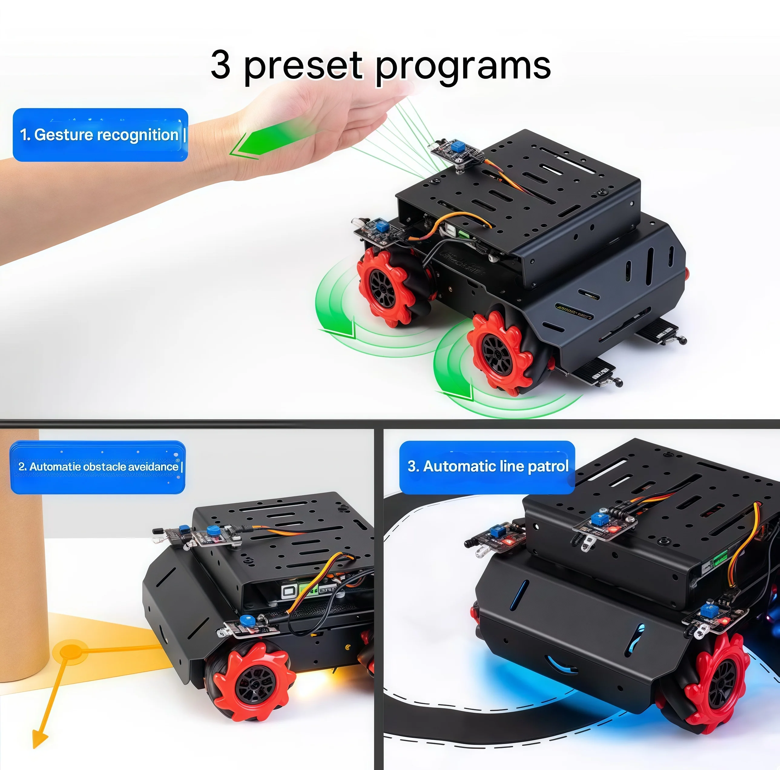 Makeblock mBot Mega programmable robot omnidirectional wheel robot black technology mecanum wheel smart car