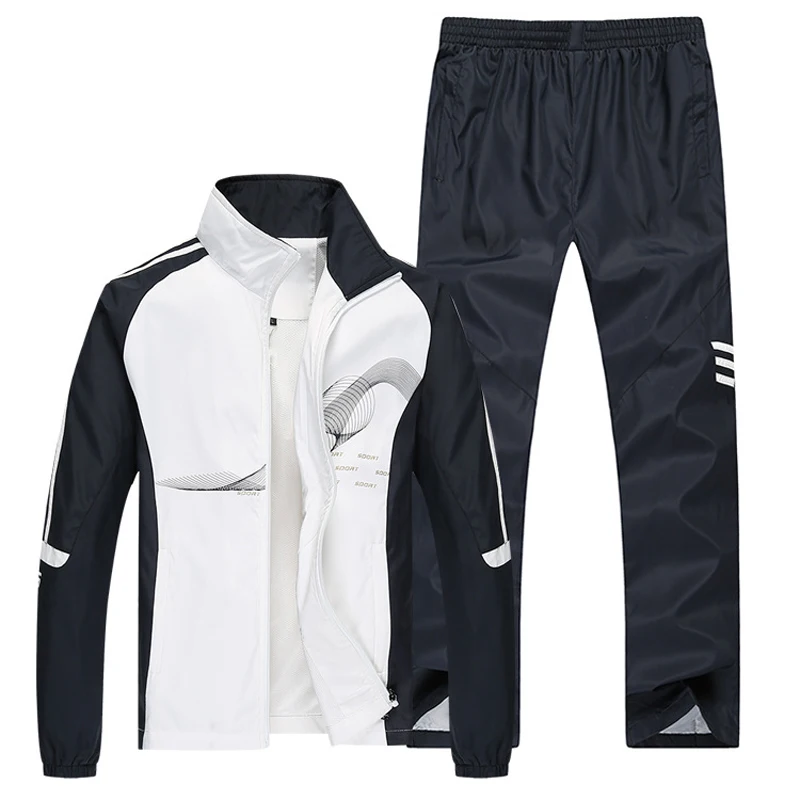 Spring Autumn Sports Two Piece Men Running Training Fitness Couple Outdoor Set Leisure Comfortable Breathable Lightweight Suit