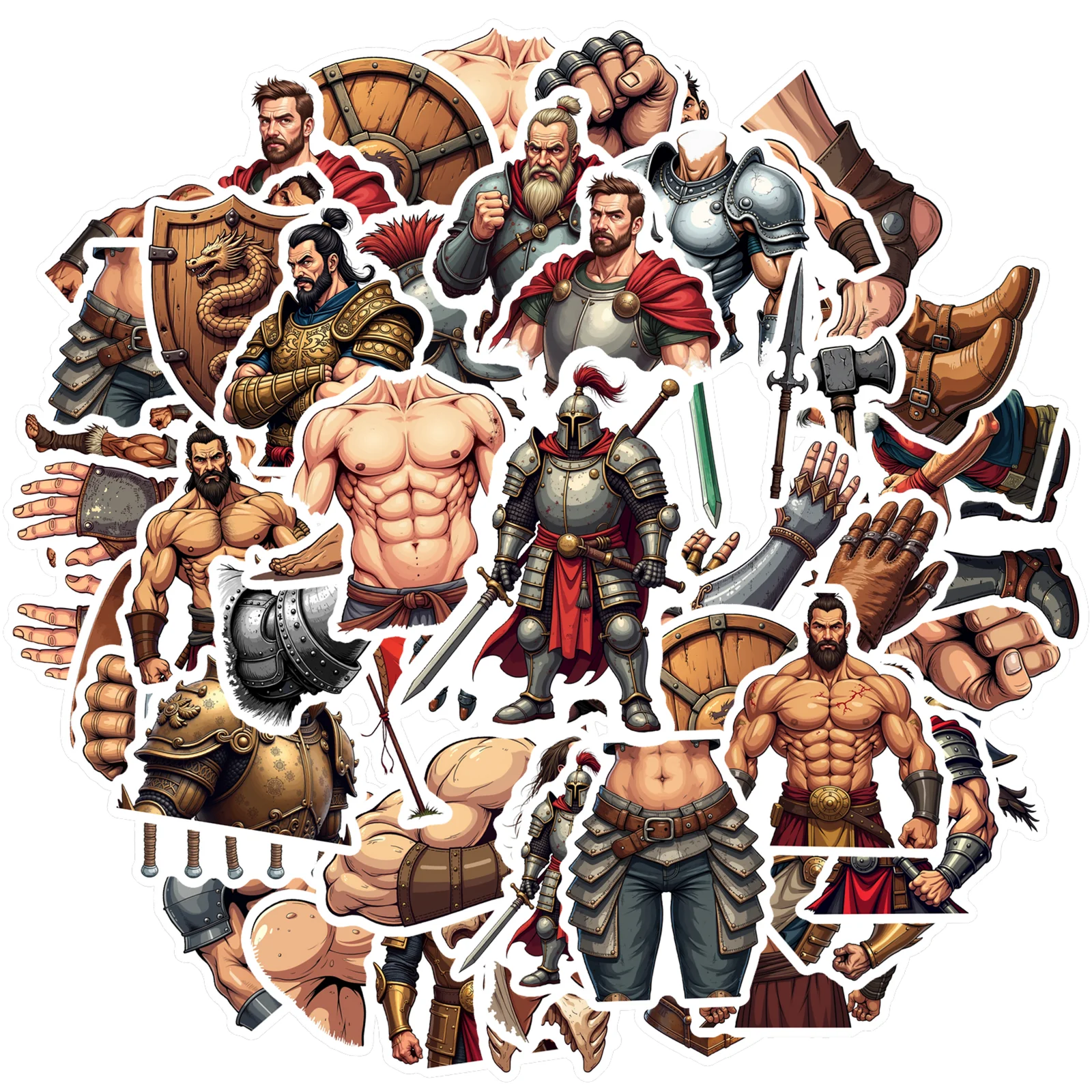 35pcs-100pcs Decals Historic Armor Stickers PVC Sticker Stationery Stickers For Fridge Laptop Guitar