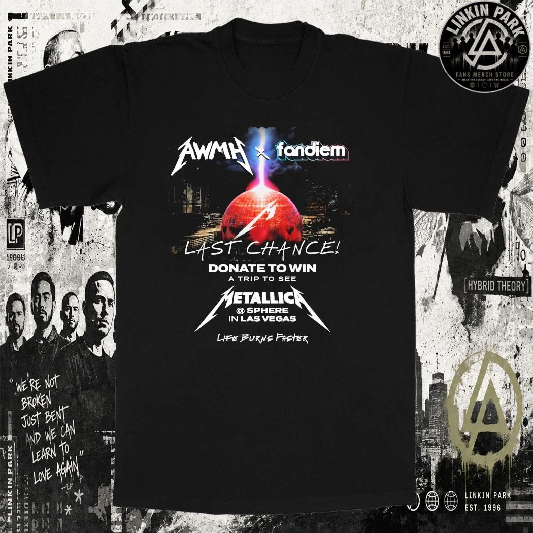 2026 Metal Band World Tour Las Vegas Sphere Summer Men's and Women's Pure Cotton T-shirts Comfortable and Breathable Ins Y2k