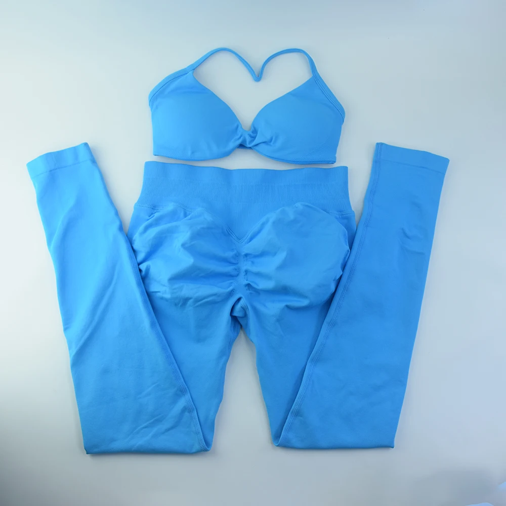 2 قطعة مجموعة حمالة الصدر Strappy الصالة الرياضية حزام رفيع سلس النساء عالية دعم الرسن حمالات الصدر الرياضية Scrunch تجريب اليوغا لا شعار