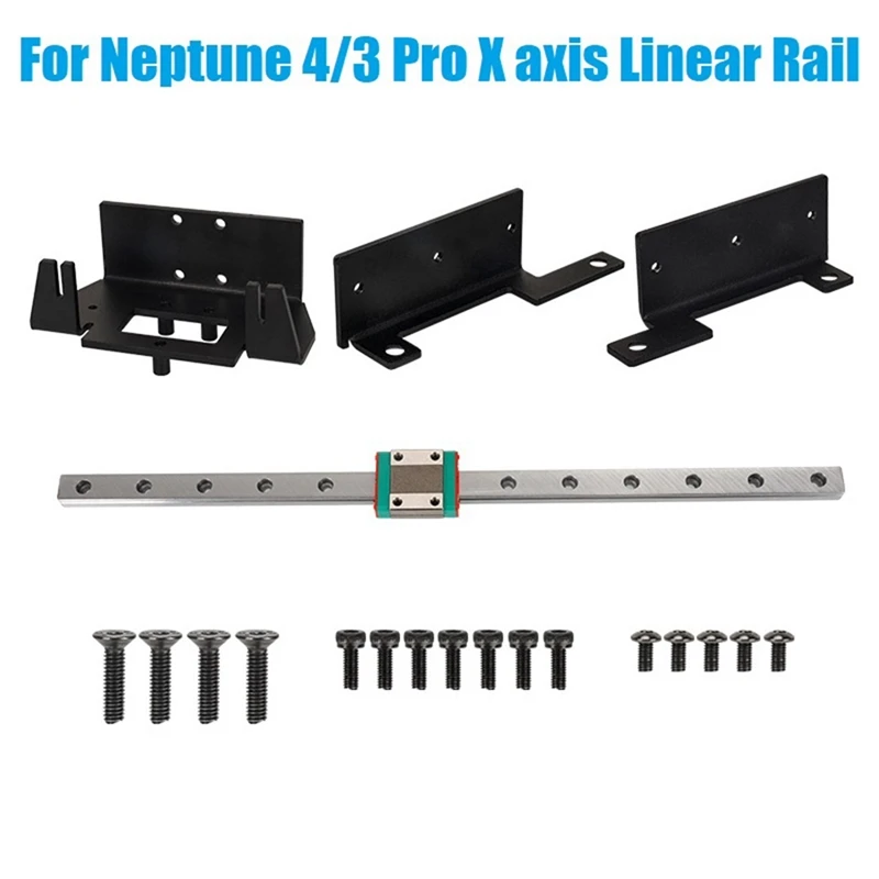 For Neptune 4/3 Pro X Axis Linear Rail Upgrade Conversion Kit MGN12 Linear Guide Rail For Neptune 3 Pro 3D Printer Accessories