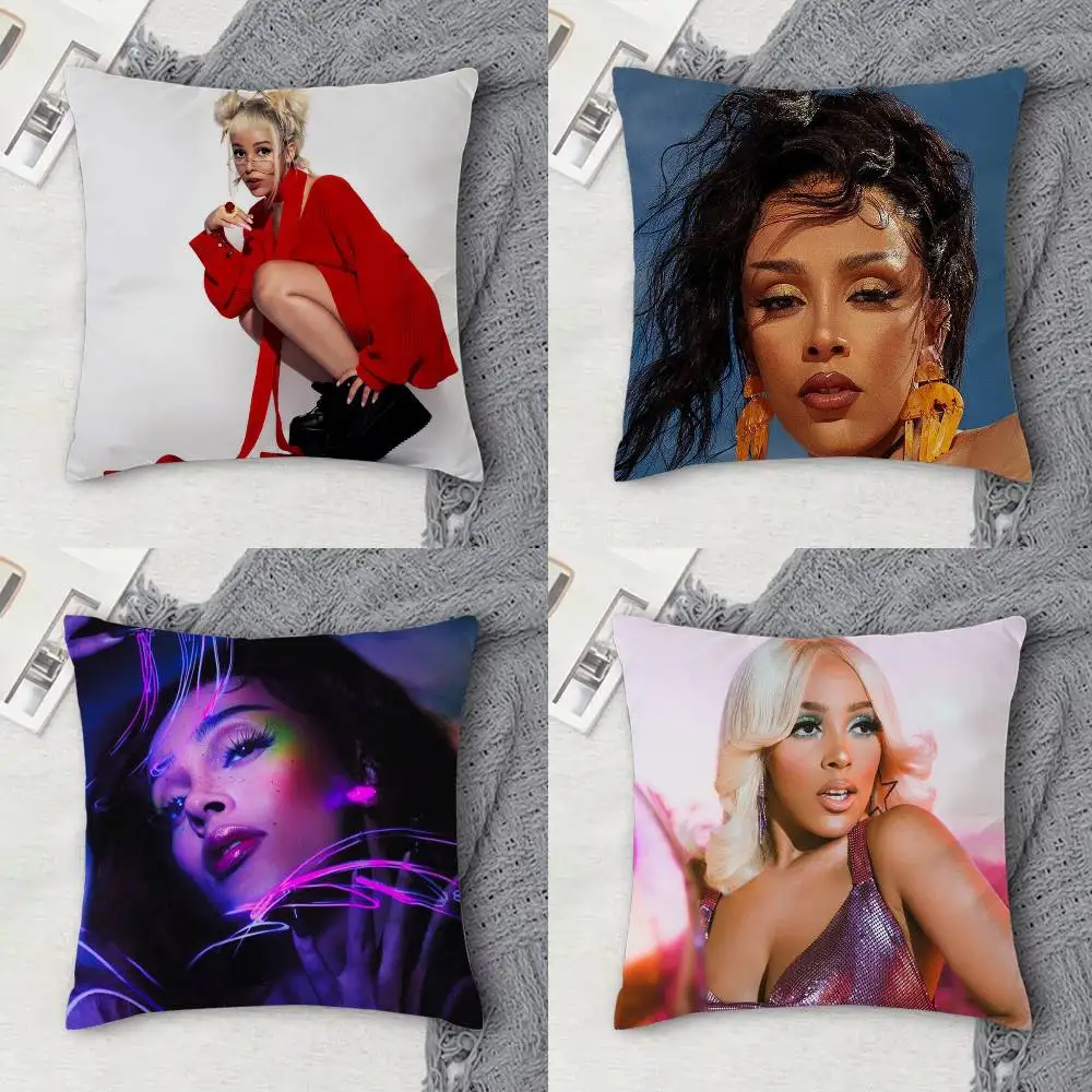 

D-Doja Cat Double-sided Printed Square Decorative Cushion Cover for Sofa Living Room Home Decor