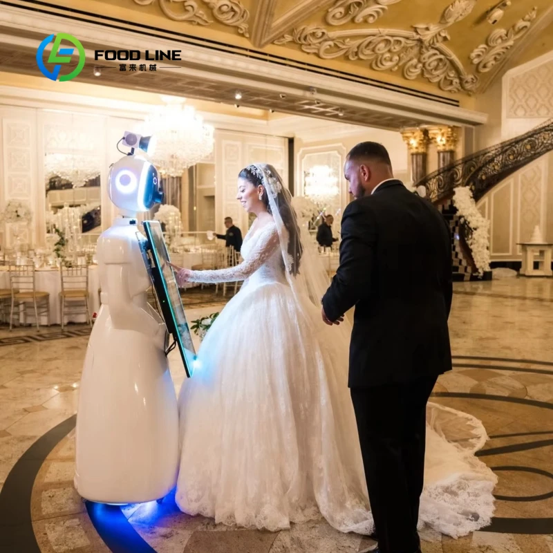 Customized Robotic Photo Booth Mobile Ramble Model for Wedding Party Celebration Rent Remote Print Photography Robot