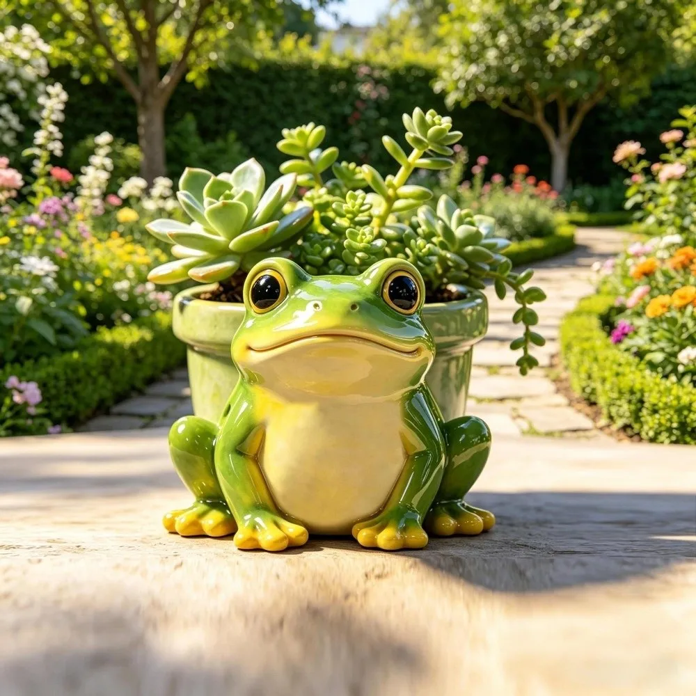 Creative Design Resin Potted Sculpture Funny Garden Decor Succulent Pot Thickened Pencil Holder Flower Pot Garden Decoration
