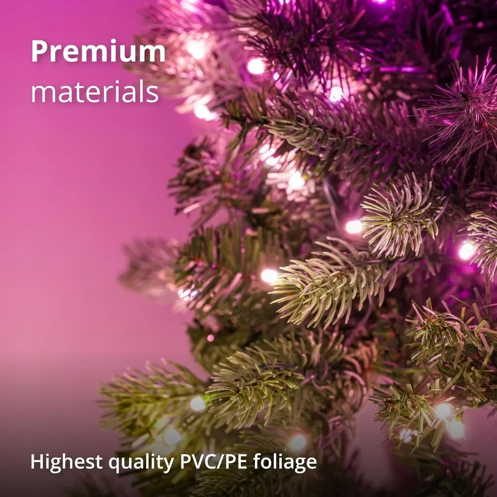 Árvore de Natal pré-iluminada, - Luzes LED de árvore real artificial de 5 pés - Árvore de Natal pré-iluminada perfeita para decoração de casa de férias