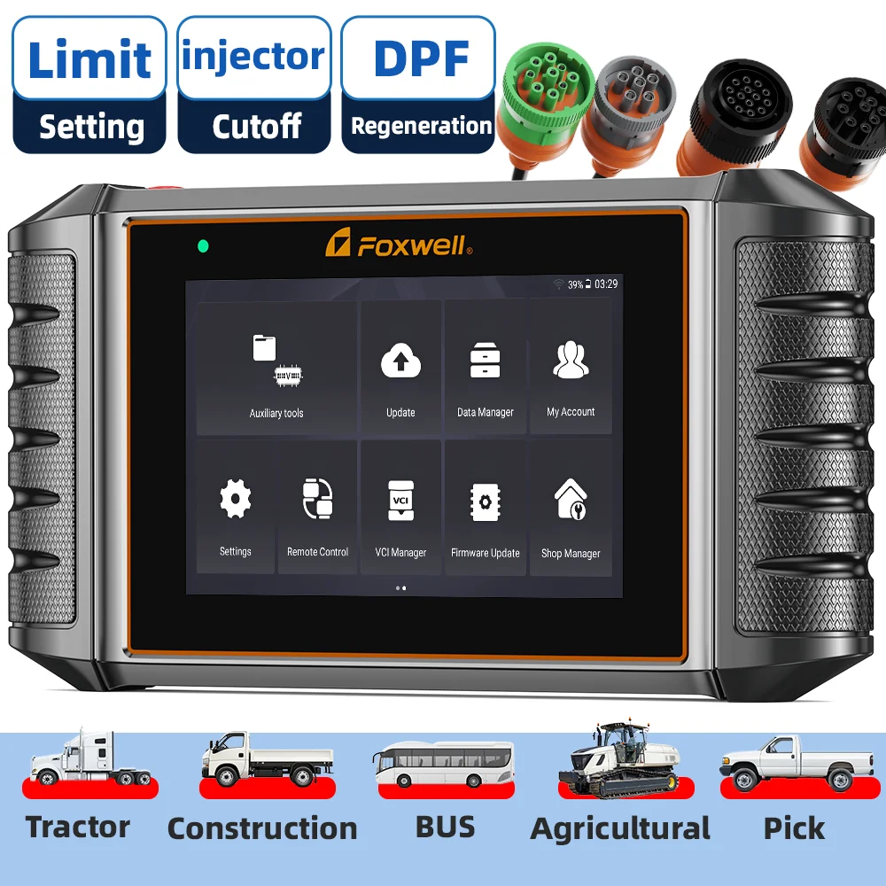 

FOXWELL HD500 Сверхмощный дизельный сканер для грузовиков, диагностический инструмент, DPF, регенный инжектор, отсекающий/ограниченный сканер, полная система, инструмент для грузовиков 24 В