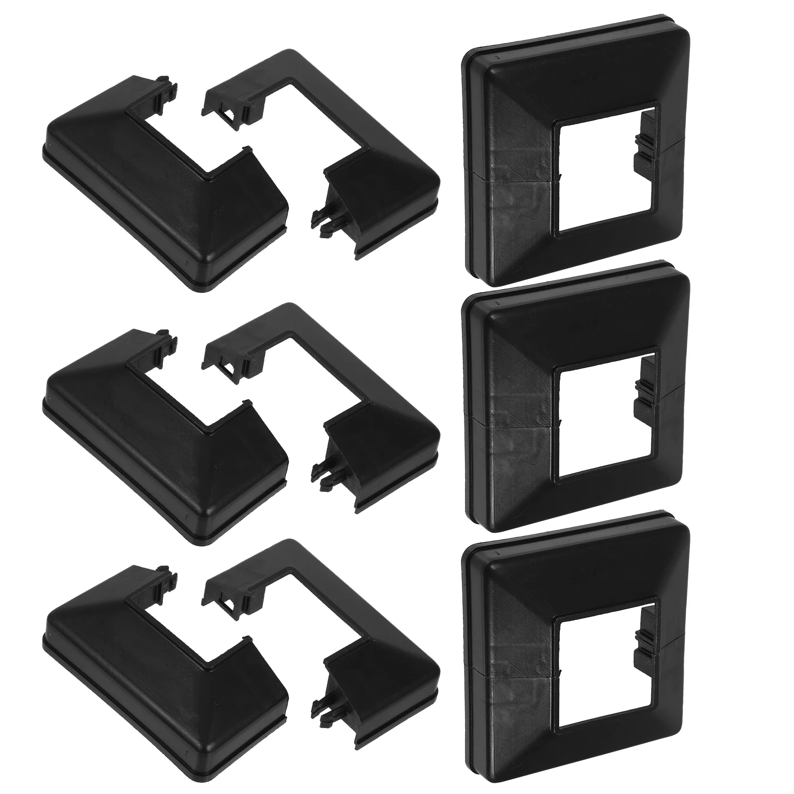 

6pcs Black Foot Cover Decking Posts Skirt Base Railing Shoe Fence Protector Pvc Handrail Skirt Split Post Base