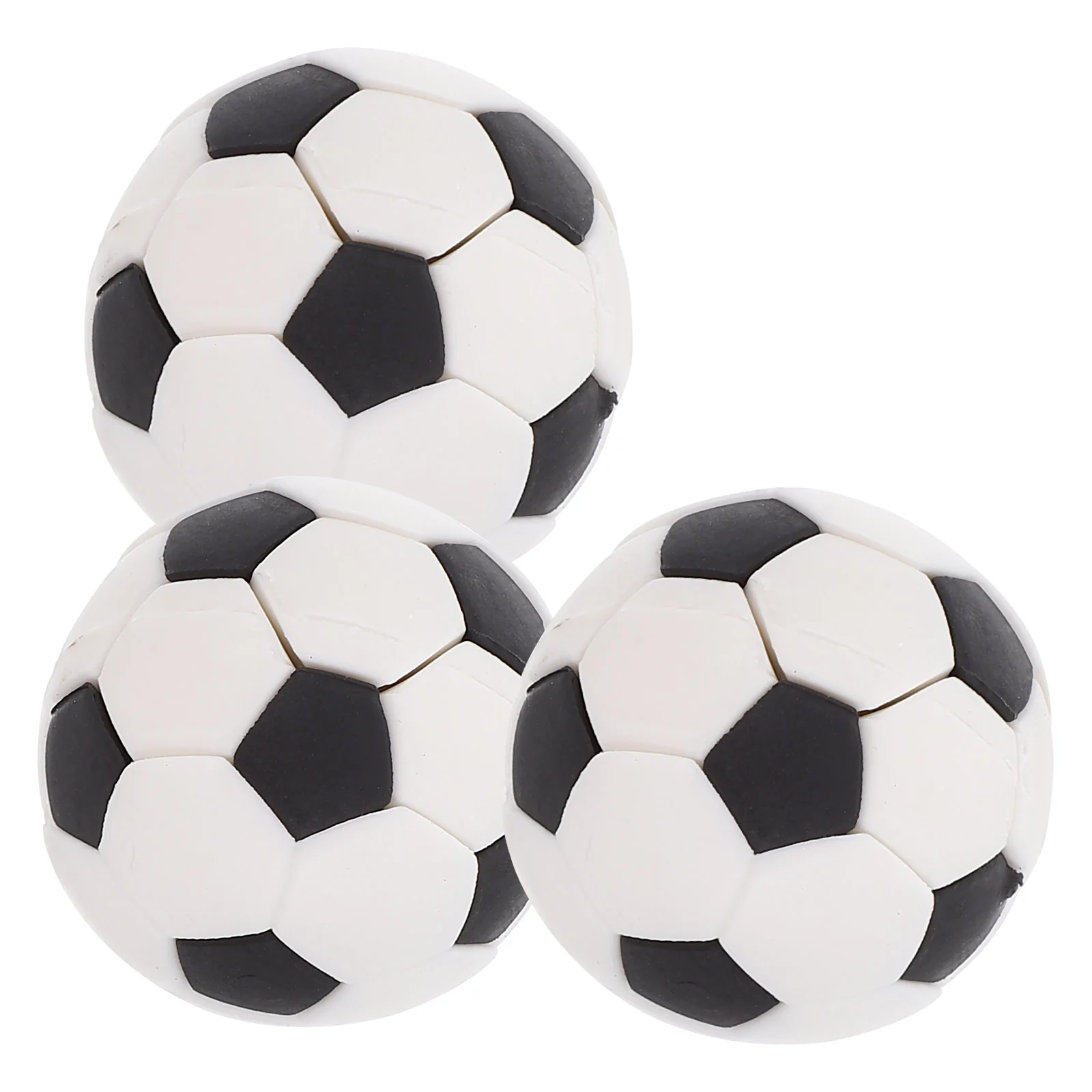 3 Pcs Dollhouse Basketball Mini Soccer Decorations Miniature Rubber Sports Statues