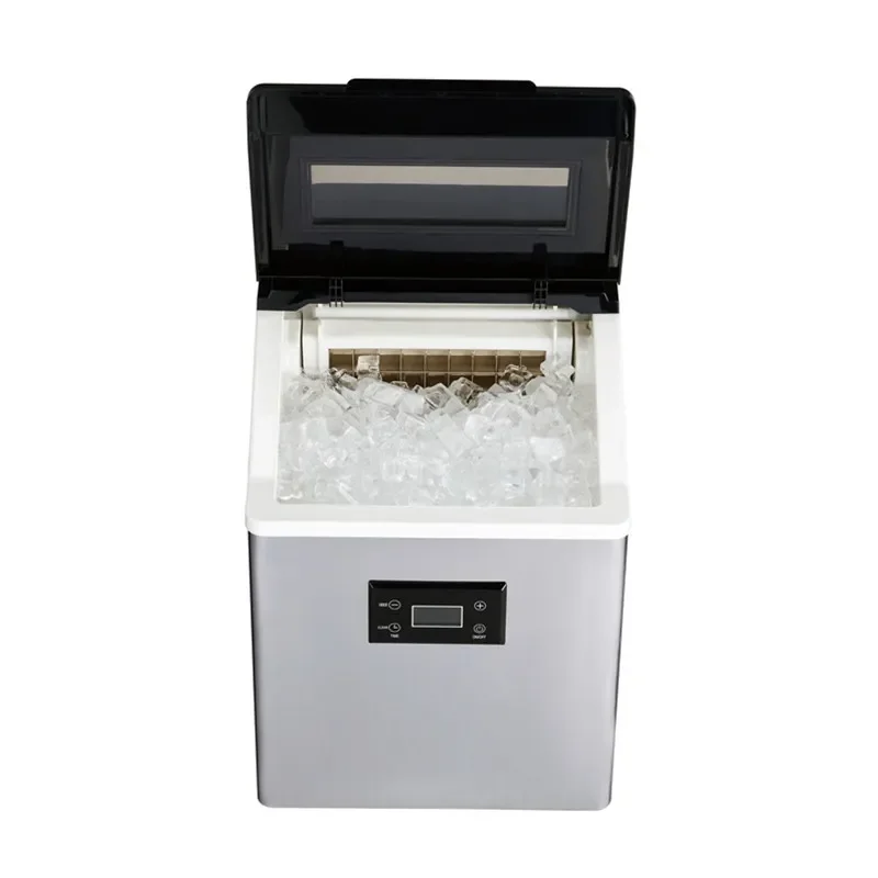 Commercial Stainless Steel Ice Cube Maker Dual Use Square Ice Machine for Milk Tea Shop Restaurant Outdoor Camping Small
