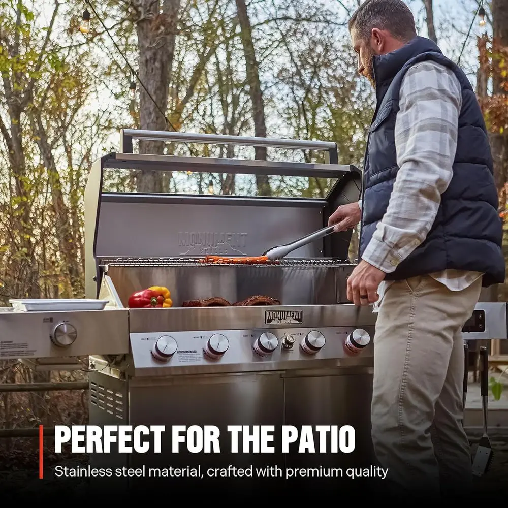 6-Burner Natural Gas BBQ Grill with Stainless Steel and Conversion Kit