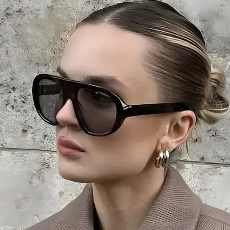 Retro Sunglasses Men Women Popular Square Oval Sun Glasses Ladies Black Eyeglasses Driver Goggles UV400 Personalized Mirror