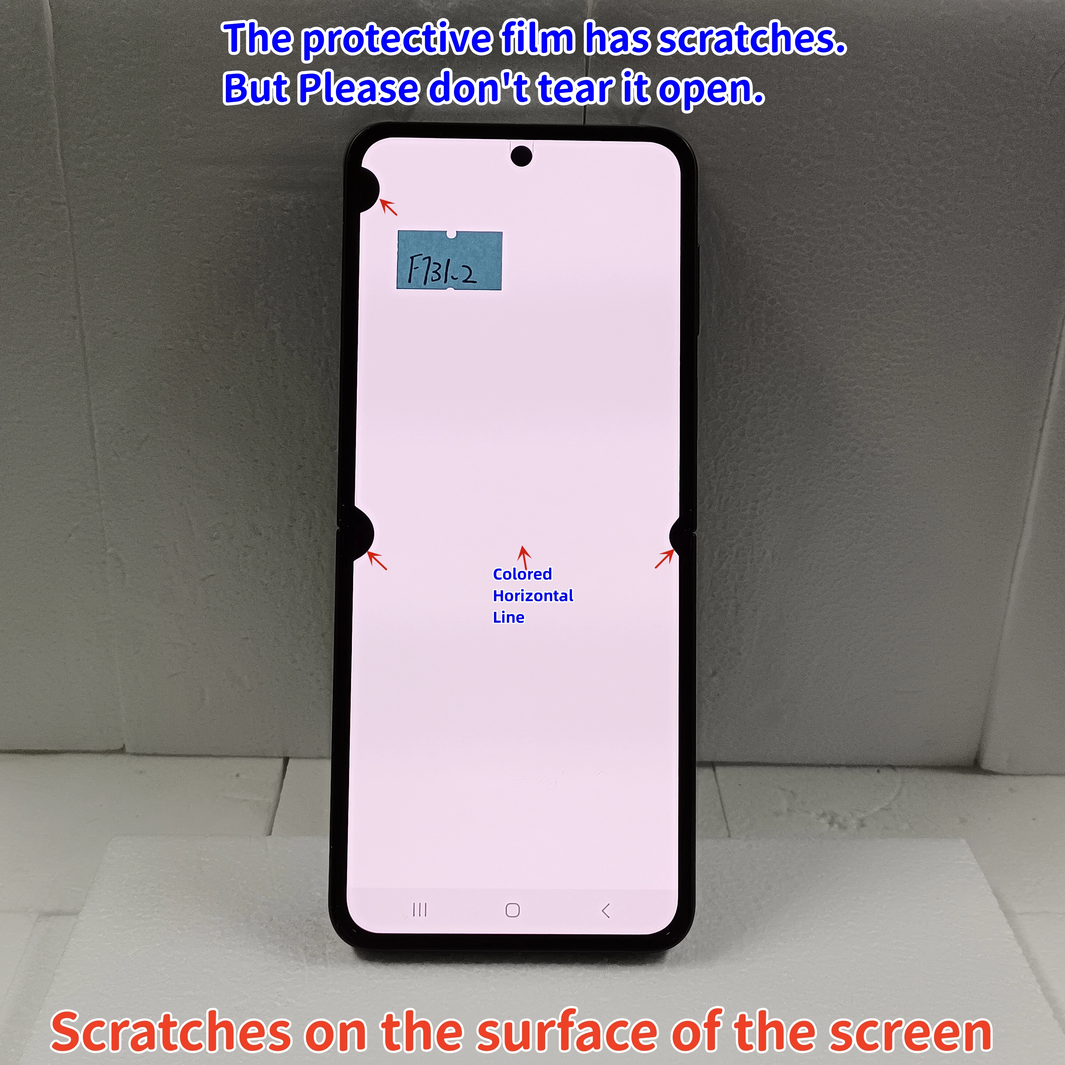 100% Test For Samsung Galaxy Z Flip 5 LCD Display Touch Screen Digitizer With Black Spot Line For Samsung Z Flip5 F731 F731U LCD