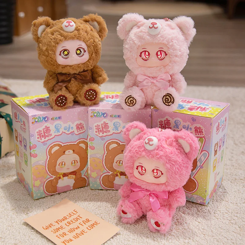 

Cute candy bear soft vinyl face doll plush tide play blind box figure doll toy ornament gift, birthday gift