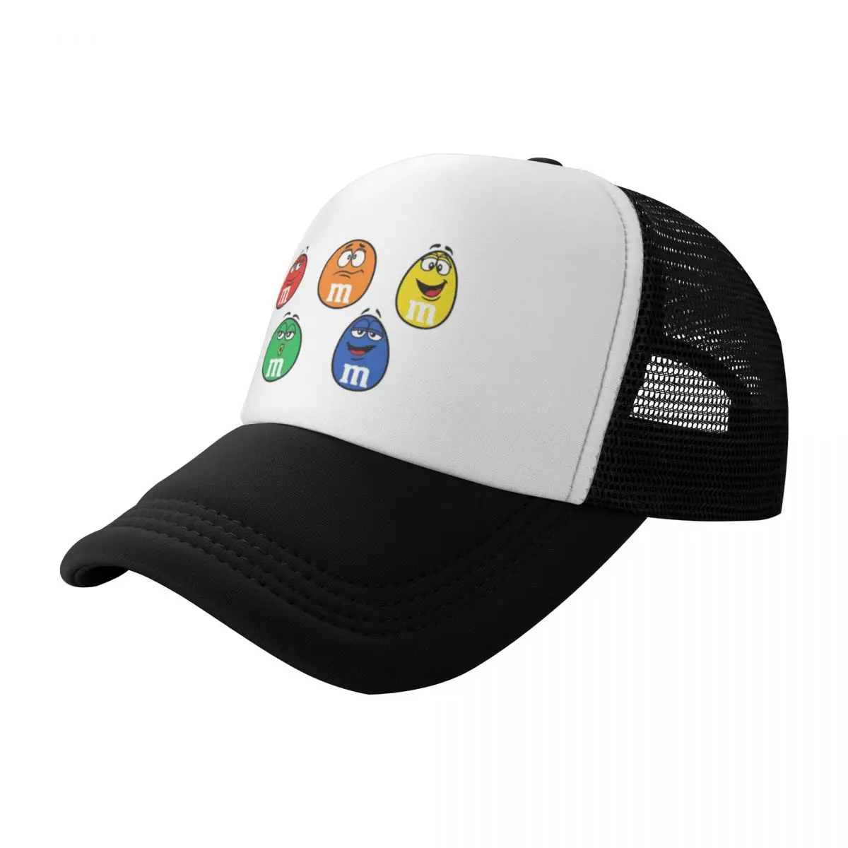 Emotion M&M's Chocolate Candy Cartoon Stylish Mesh Baseball Cap For Women Personalized Casquette 2024 New Sunscreen Hat