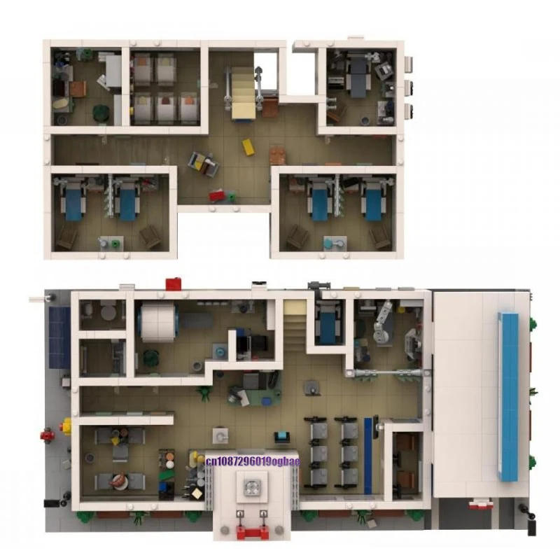 MOC-City Hôpitaux Modernes Modulaires, 5624 Pièces, Idées Créatives, Jouet pour Enfant, décennie s Cadeaux de Noël