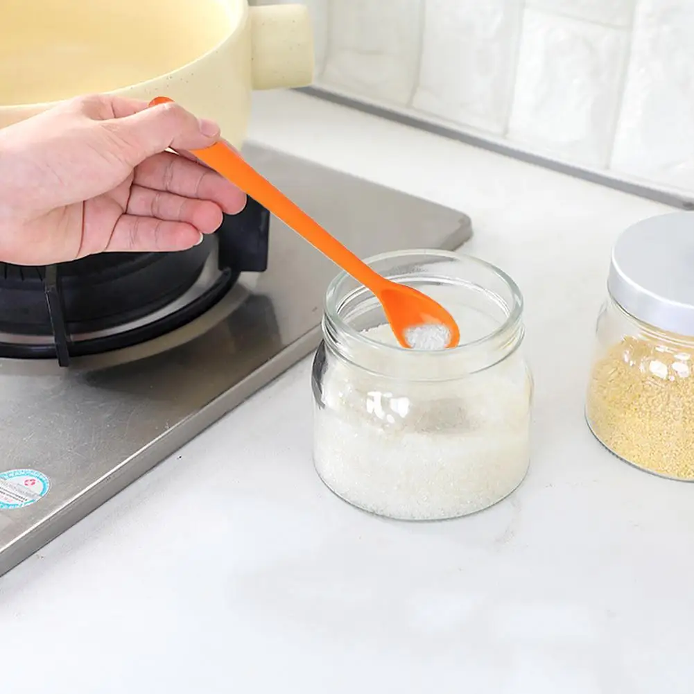 1PC Random Color Long Handle Soup Spoons Tea Coffee Ladle Scoops Spoon Flatware Supply Rice Spoons Stirring Dinner Meal Kit A9U2