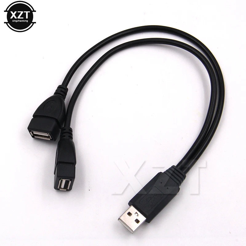 NEW USB 2.0 A Male To 2 Dual Female USB Y Splitter Transfer Data Hub Power Cord Adapter Charging Extension Cable For Hard Disks