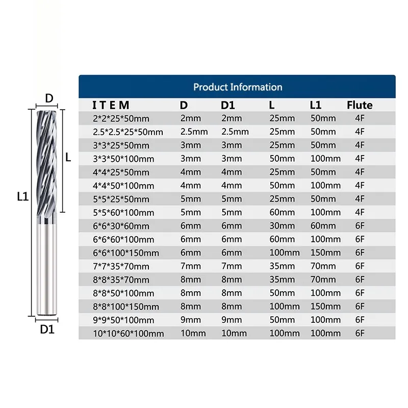 XCAN Carbide Machine alesatore 4 Flute 6 Flute Spiral Chucking aleser Machine utensili da taglio 2 2.5 3 4 5 6 7 8 9 10mm