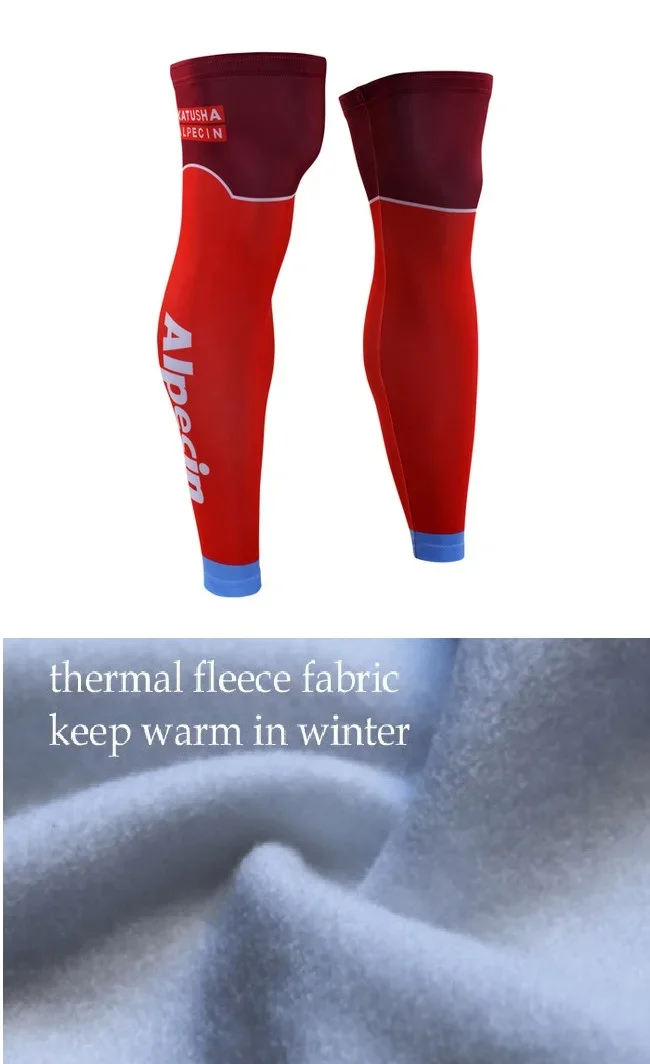 WINTER FLEECE THERMAL 2019 KATUSHA ALPECIN Men's Cycling Leg Warmers WARMER Outdoor Sports MTB Bike Bicycle Legwarmers One Pair