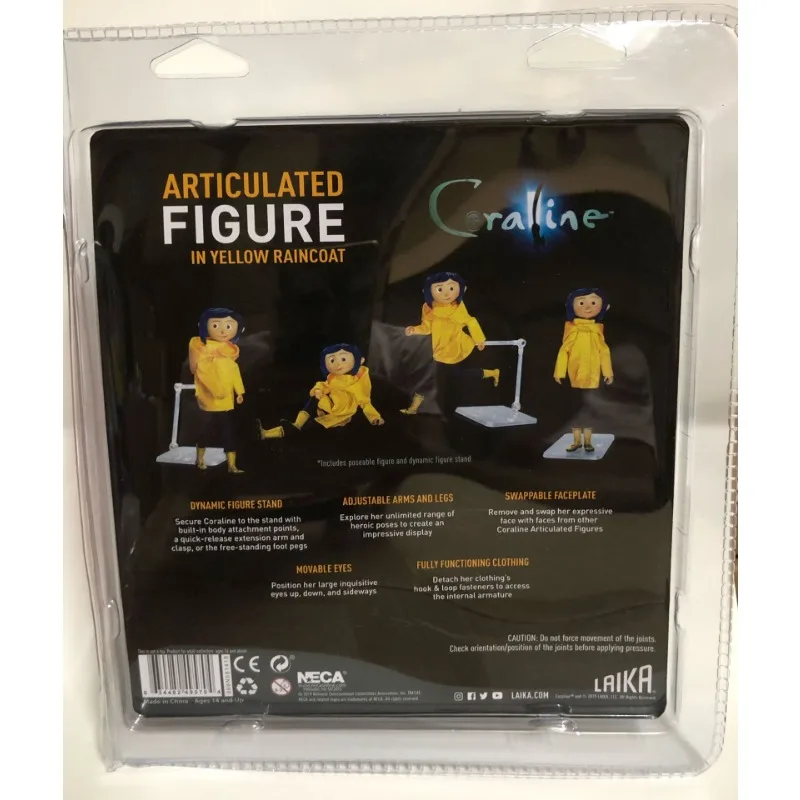 2026 New Anime Coraline Raincoat Version Kawaii Q Version Figure PVC Model Toys Doll Ornament Gifts