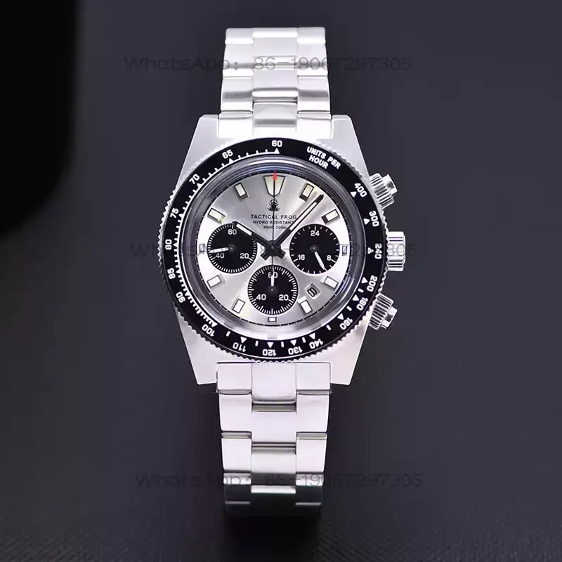 021544  Eco-Drive Three-Eye Panda Chronograph Personalized Quartz Waterproof Watch