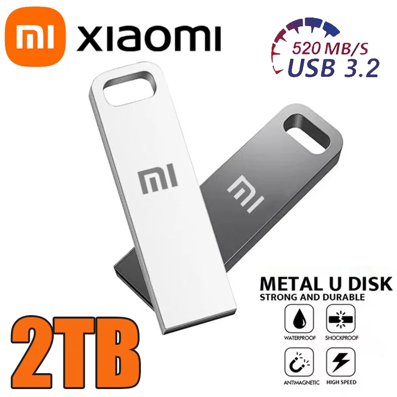 Xiaomi 2TB USB 3.2 Metal Flash Drive Super High Speed Transfer Mini U Disk Pen Drive Windows 11 Type C Memory Waterproof Disk image 2