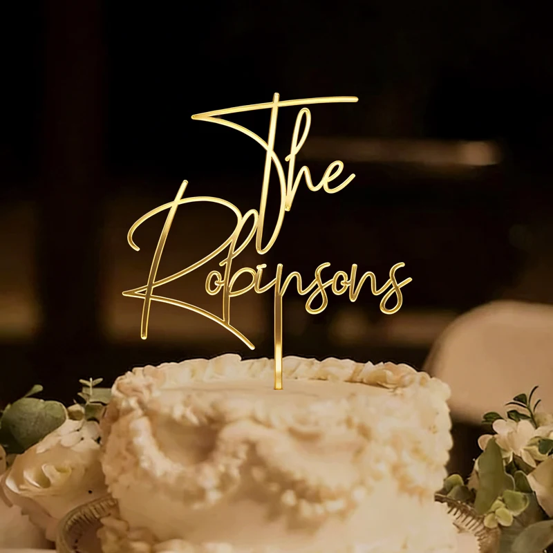 Personalized Cake Topper with Name, Acrylic Cake Topper, Custom Cake Topper for Wedding Cake Topper, Birthday Cake Topper