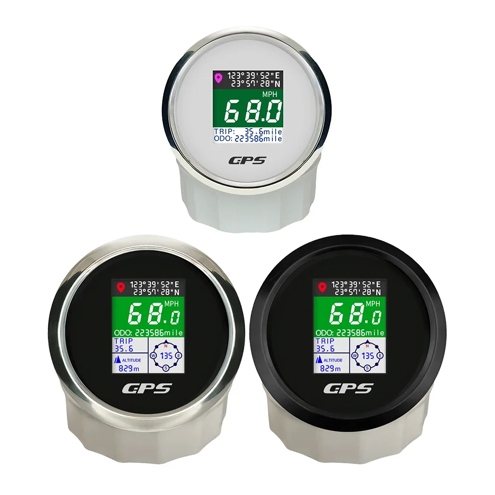 

ELING Новый цифровой GPS-спидометр 52 мм 85 мм ODO с высотой долговечности и регулируемыми узлами MPH км/ч для автомобильного корабля