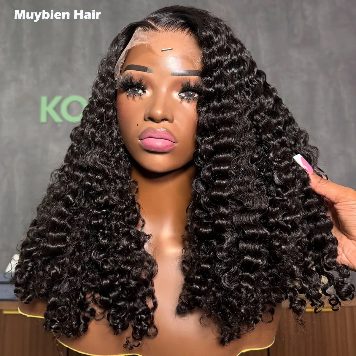 Super Double Drawn 13x4 HD Lace Front Burmese Curls Wig Ready to Wear Glueless Drawstring Wig for Woman High Volume Curly Wig