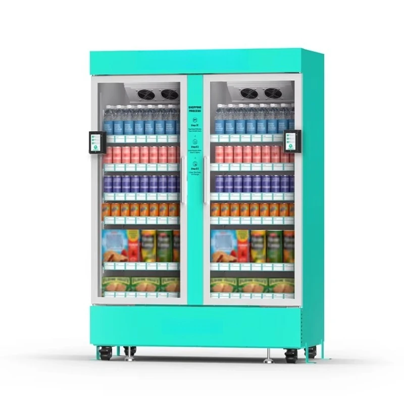 

FOODLINE Customized AI Smart Fresh Foods & Snack Drinks Vending Machine New-Tech Card Payment Access