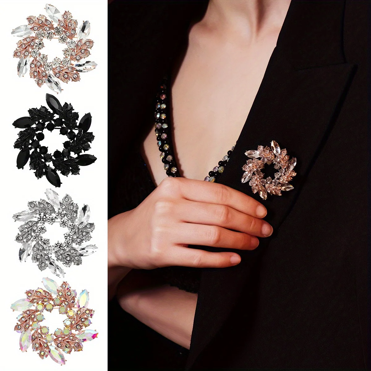 

Suit Formal Dress Chest Flower Exquisite Banquet Rhinestone Pin for Woman