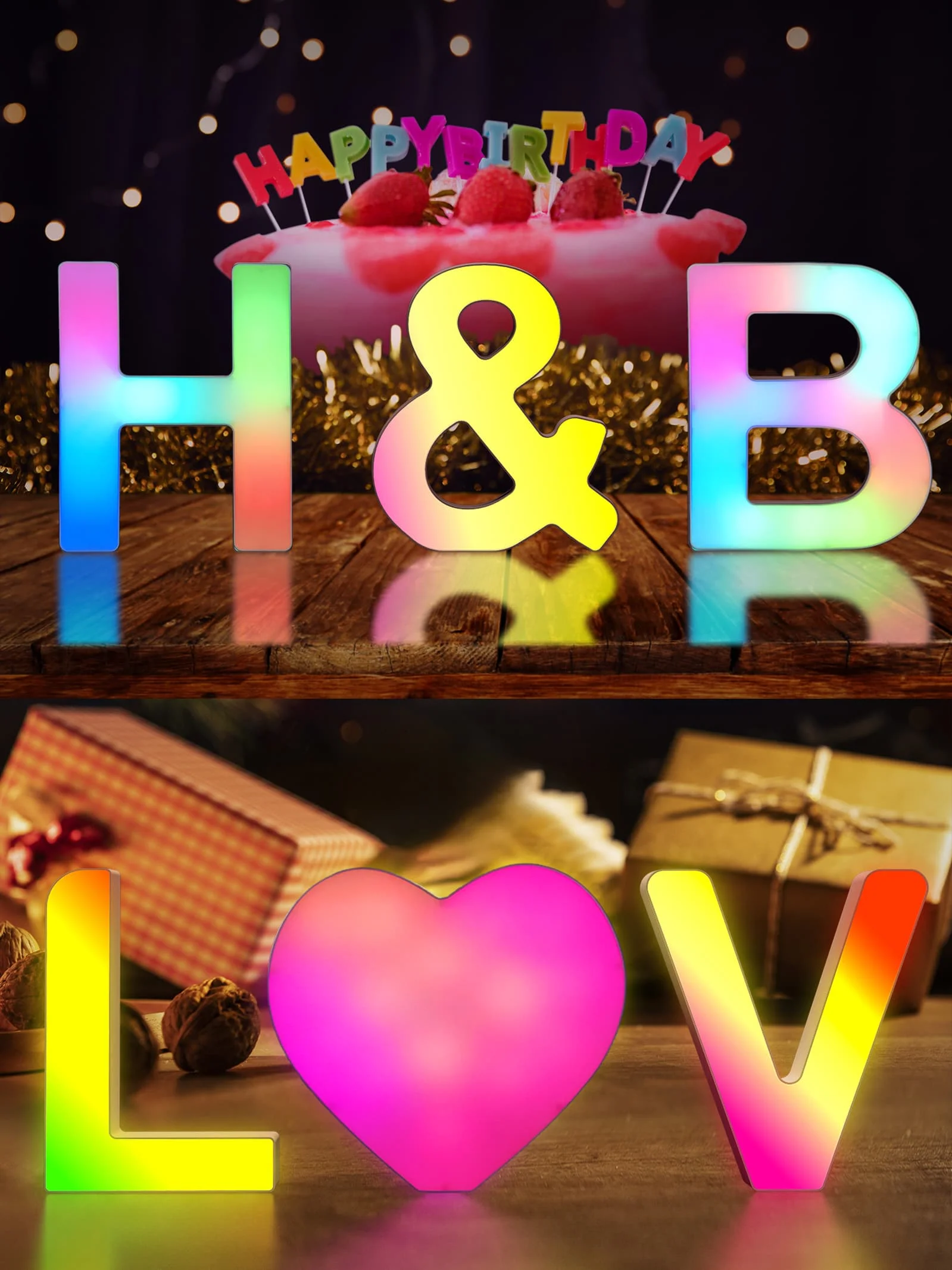 1PC Smart LED Letter Light - DIY RGB Marquee App Control Music Sync Indoor Sign Game Holiday Party Wedding Graduation Season A-Z