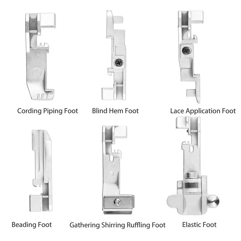 6pcs/Set Presser Foot Accessories Multifunctional Overlock Sewing Machine Presser Foot For Singer Yamata Consew Overlock Machine