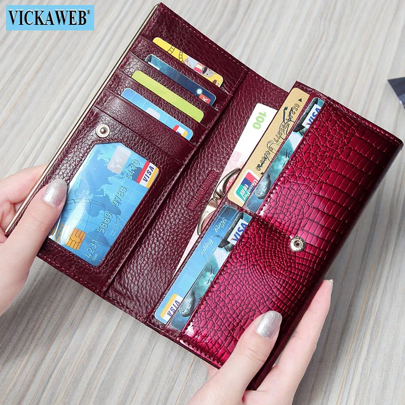 Free Gift Women Wallets Brand Design High Quality Leather Purse Female Hasp Fashion Alligator Long Ladies Money Bag M10-150