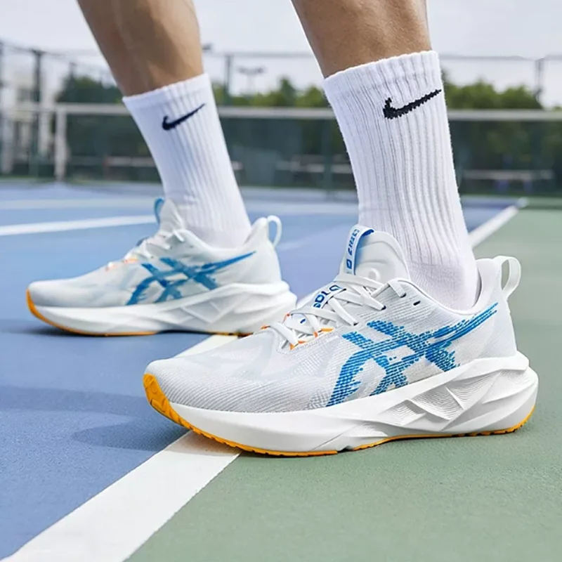 Tênis de corrida masculino ASICS NOVABLAST 5 Soft Rebound 1011B974-407 FF BLAST MAX respirável em malha azul claro