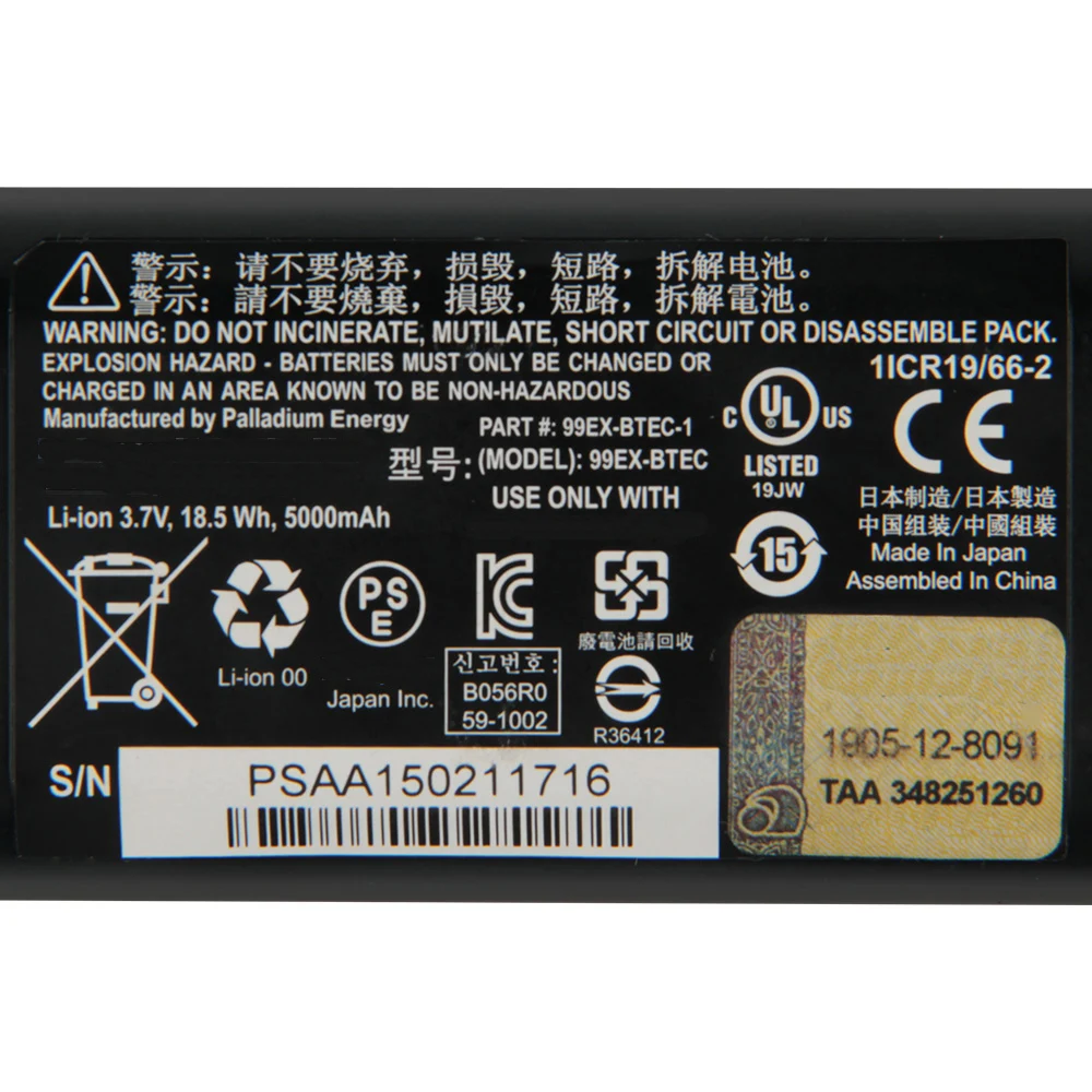 Replacement Battery 99EX-BTEC 5000mAh For Honeywell Dolphin 99EX 99GX High Quality Batteries 18.5Wh 3.7V