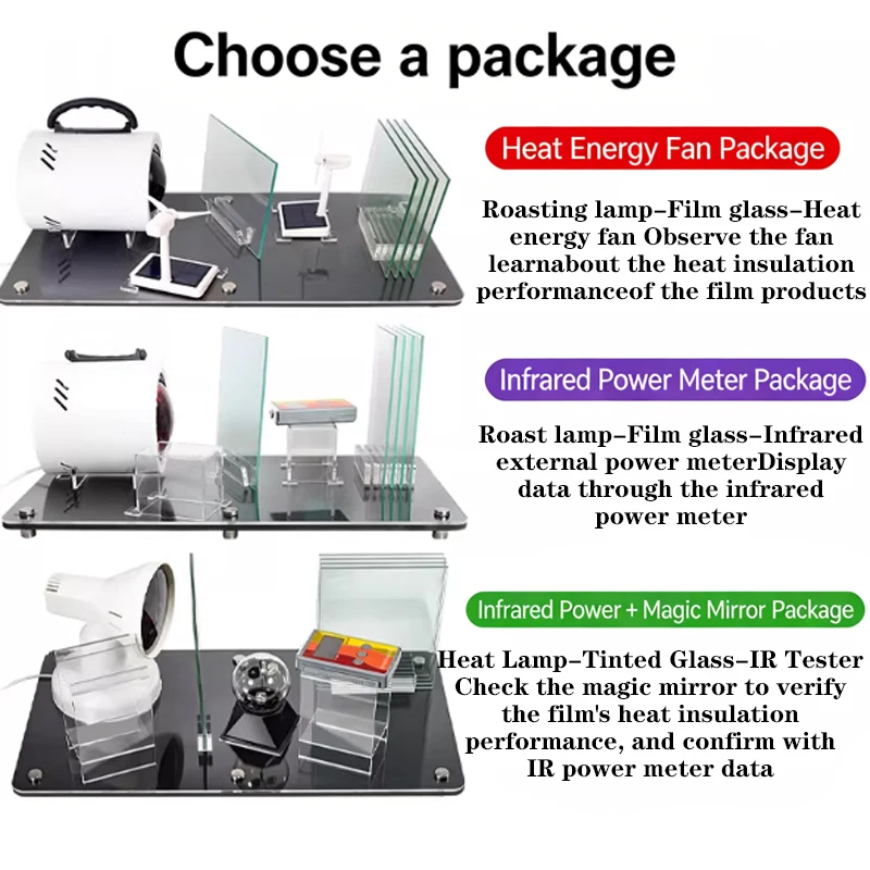 Car Window Film Heat Insulation Tester Display Stand, Tinting Tool Heat Lamp, Full Windshield Showcase Prop For Testing Only