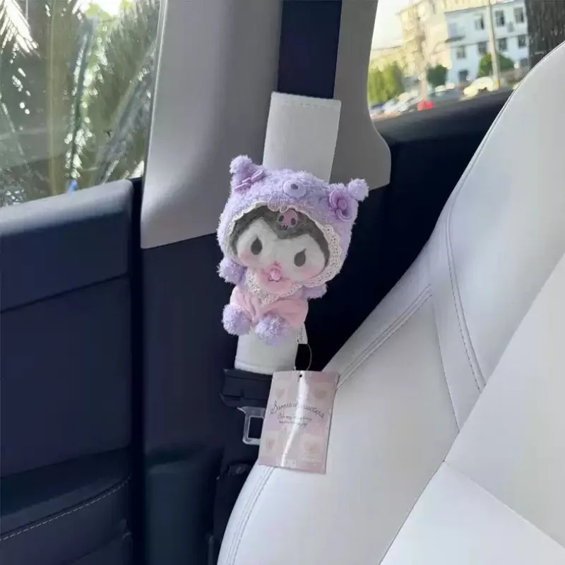 Cinnamoroll My Melody Anime Kawaii MINISO Baby Seat Belt Girly Heart Cute Kuromi Shoulder Protector Car Gifts Toys for Kids