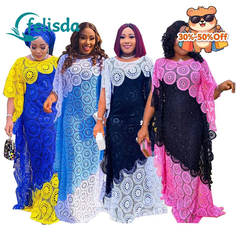 

Кружевное африканское платье для женщин, дашики, традиционное вышитое платье, анкара, нигерийское мусульманское вечернее платье, длинное макси-платье, африканская роба.