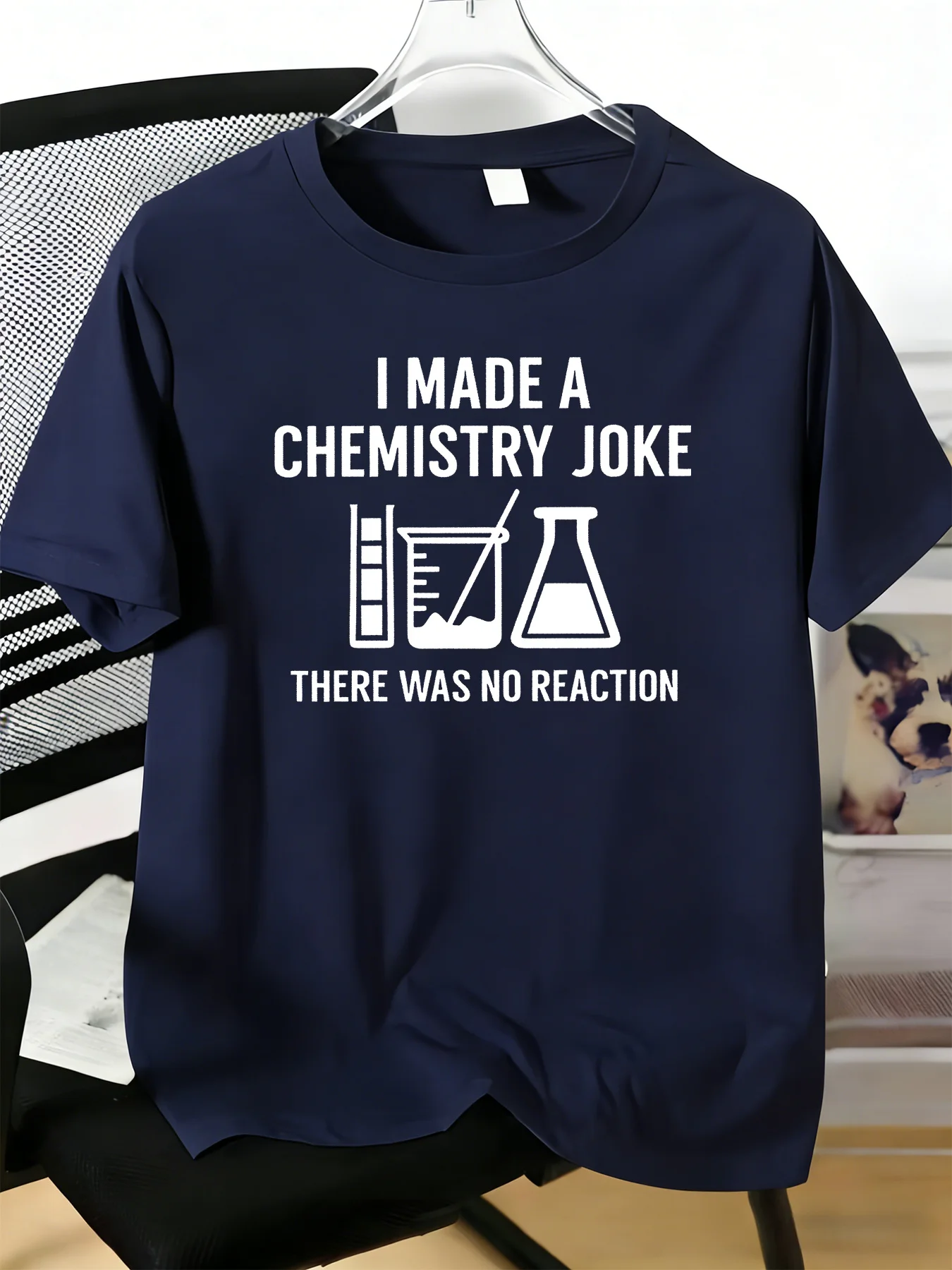 Male Red Crew Neck Tee Funny Chemistry Joke Lab Gear Print Thin Light Short Sleeve Daily Summer Casual Top For Science Nerd Men