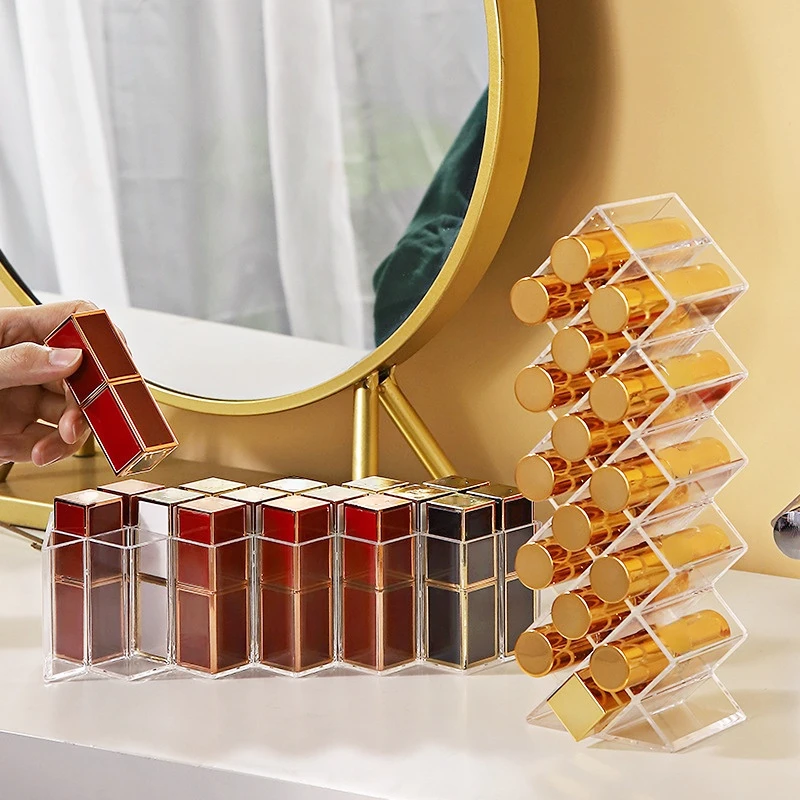 صندوق منظم لسطح المكتب متعدد الحجرات ، علبة أحمر شفاه السمك ، رف عرض ، 16 حجرة ، 1 148