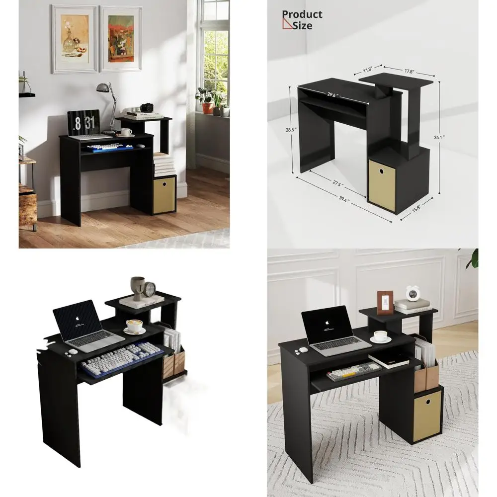 

Компактный стол для домашнего офиса с подставкой для клавиатуры для небольших помещений: идеально подходит для письма, учебы и работы на компьютере.