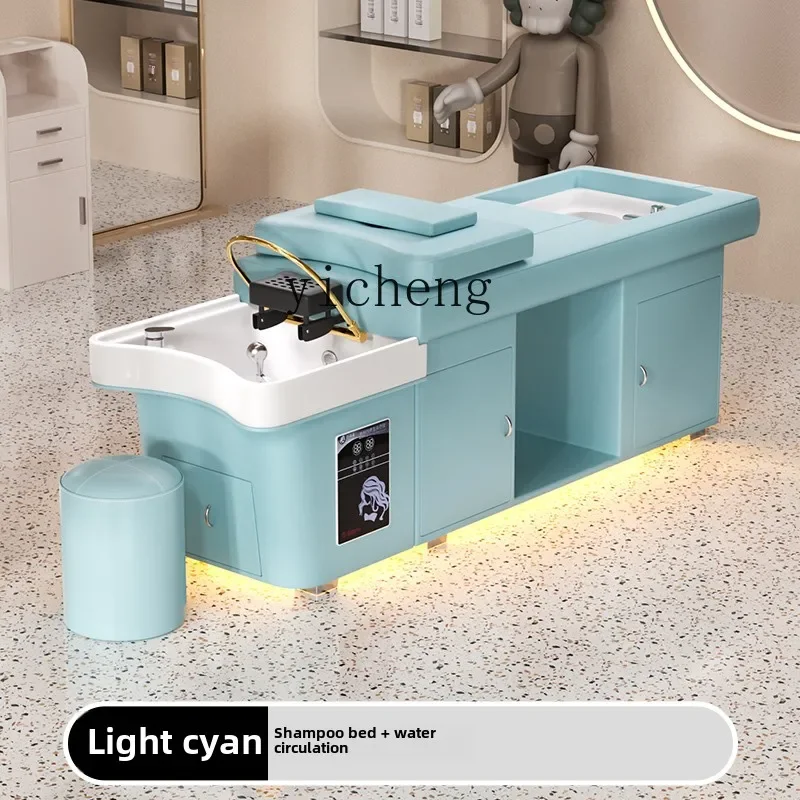 MR-24 Cama de Terapia Capilar Profesional para Peluquería y Salón de Belleza con Calentador de Agua Inteligente Integrado para Fumigación y Baño de Pies