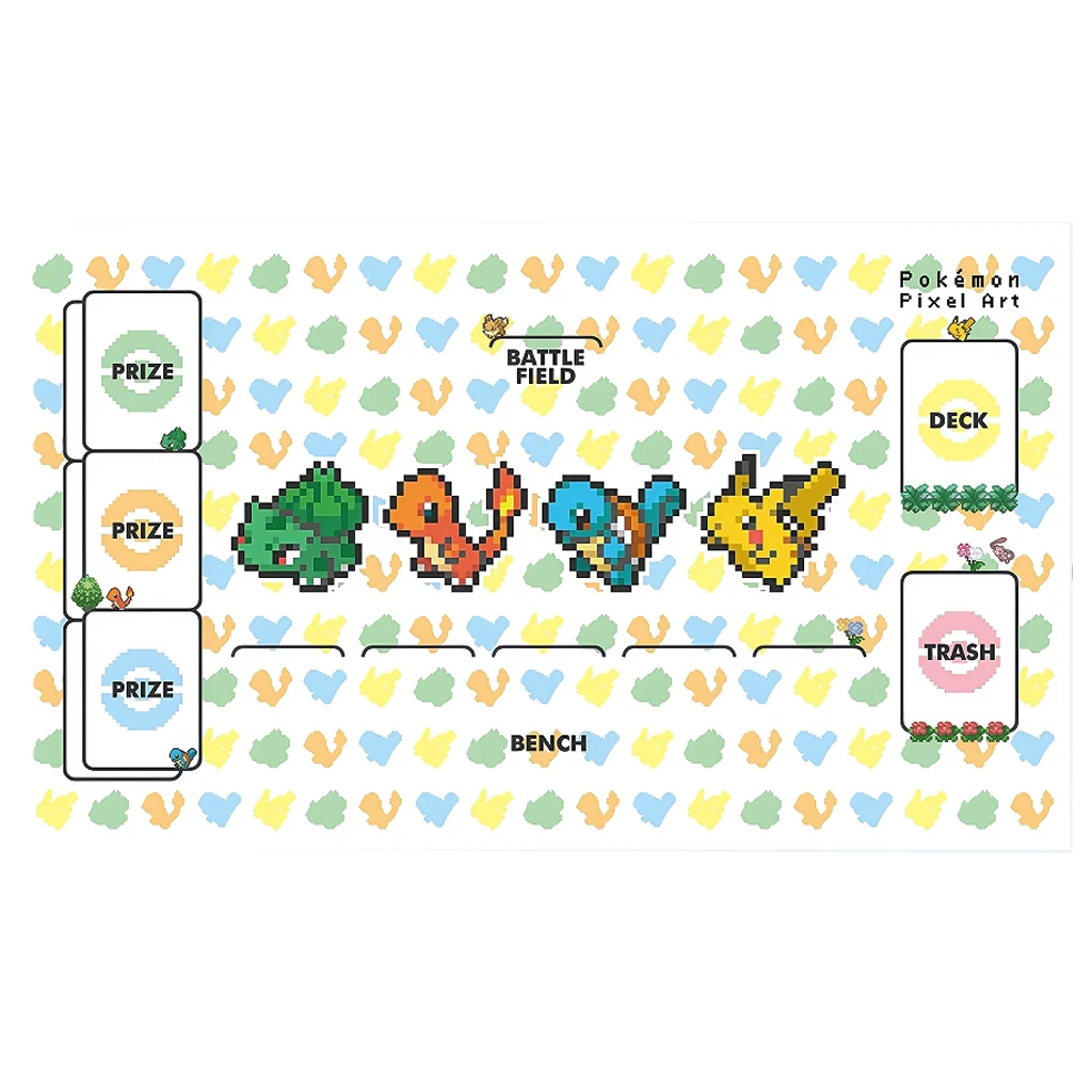 

600x350x2mm Diy Bulbasaur Charmander Pikachu Pokemon Rubber Play Mat Self made PTCG Battle Card Mat Anime Game Battle Mat Gift