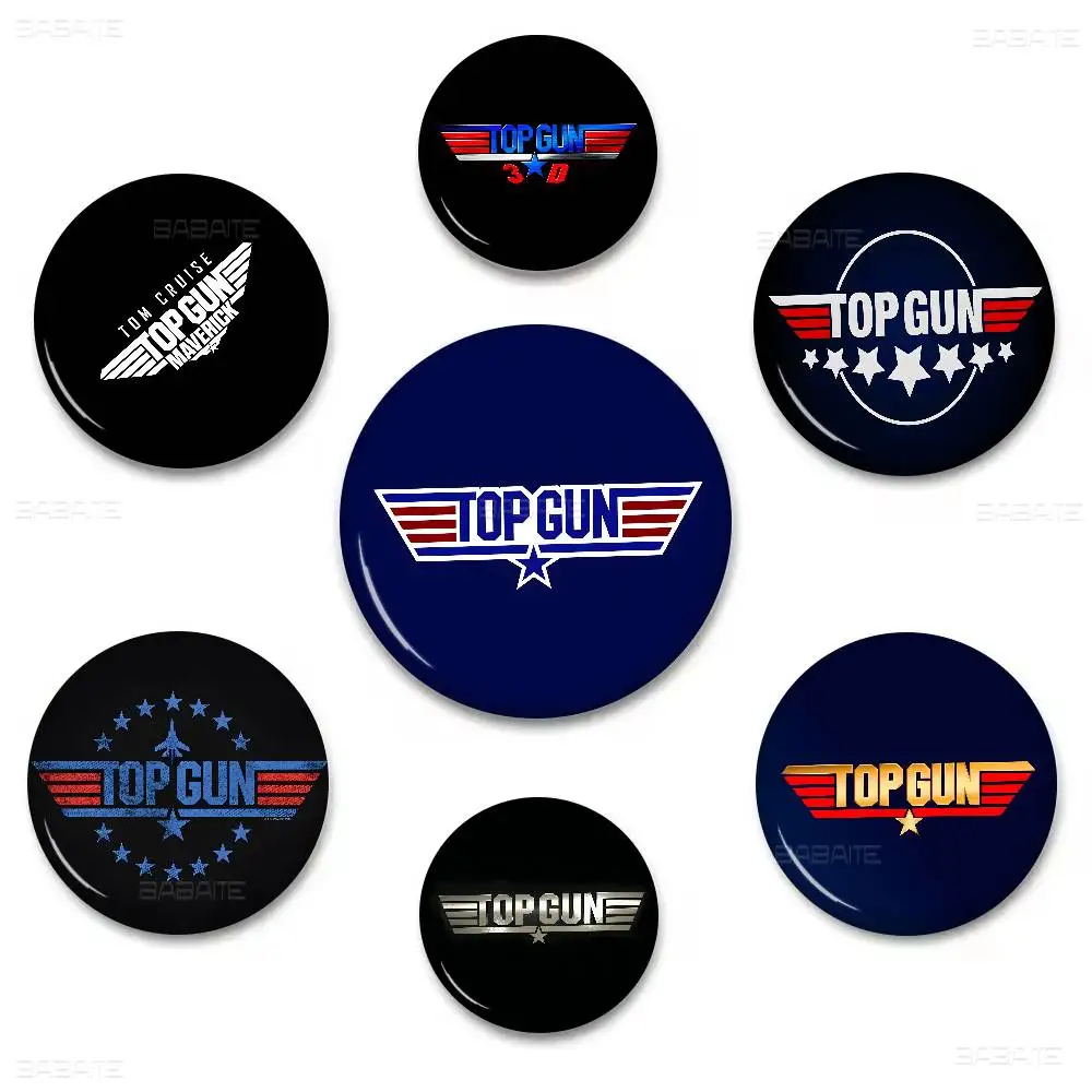 Tom Cruise Maverick Film Top Gun New  Brooches Soft Button Pin Funny Silly Gnarpy on A Skateboard Meme Badge Gamer