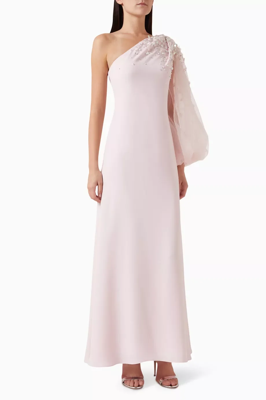 Elegant satin dress with adjustable slim shoulder straps a twist detail on the front and a flared hem eveving dress vestido fest