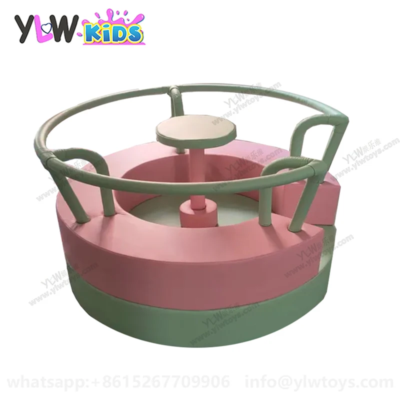 

YLWCNN Customized Rotating Chairs Toddlers Soft Play Set,Kids Foam Ridding On Toy Amusement Playground Baby Soft Carousel Toys