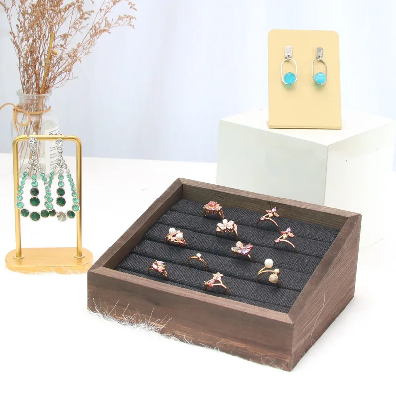 Jewelry tray high-end jewelry display plate ring earrings bracelet receive PanDian use the pallet wood jewelry box